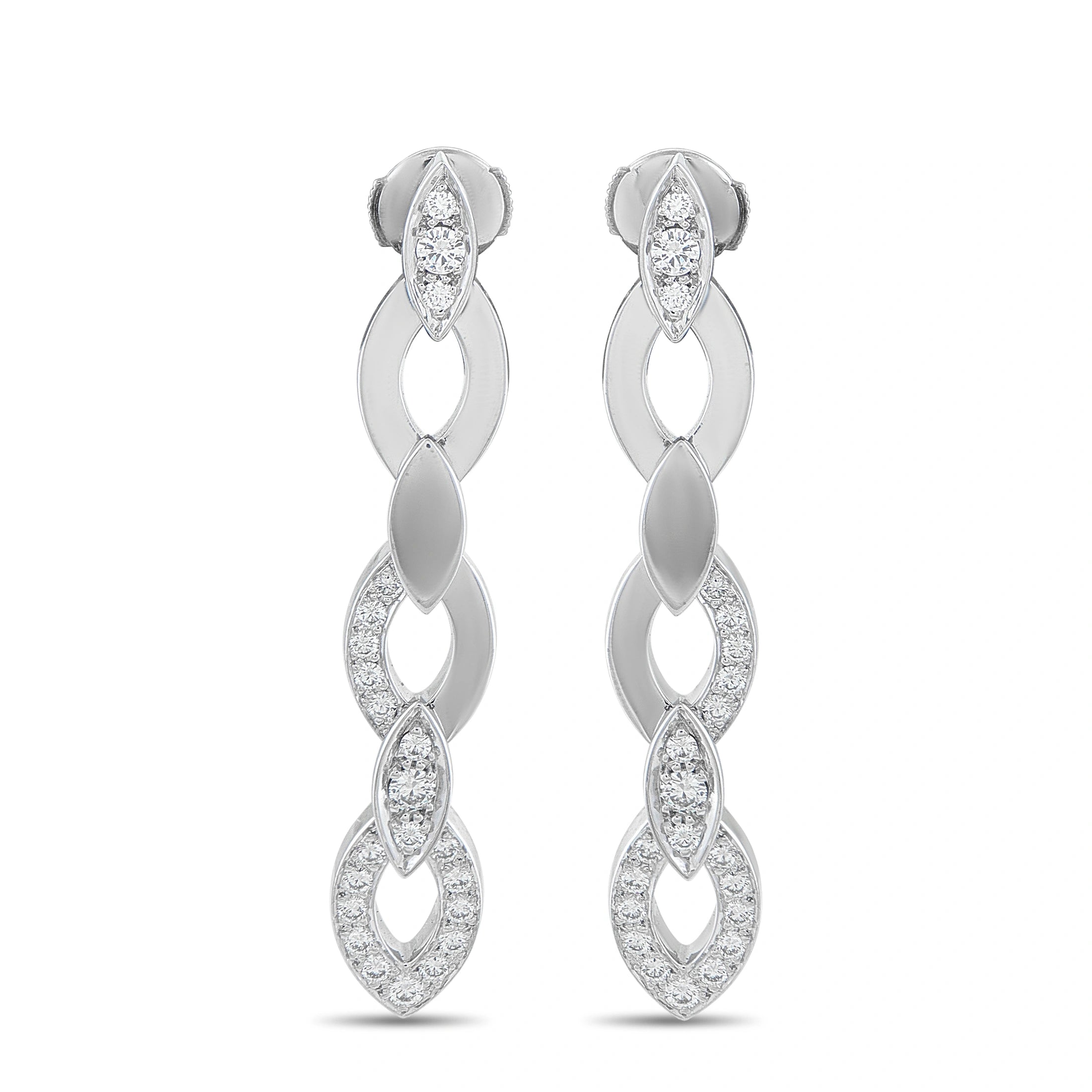 Cartier Diadea 18K White Gold Diamond Earrings