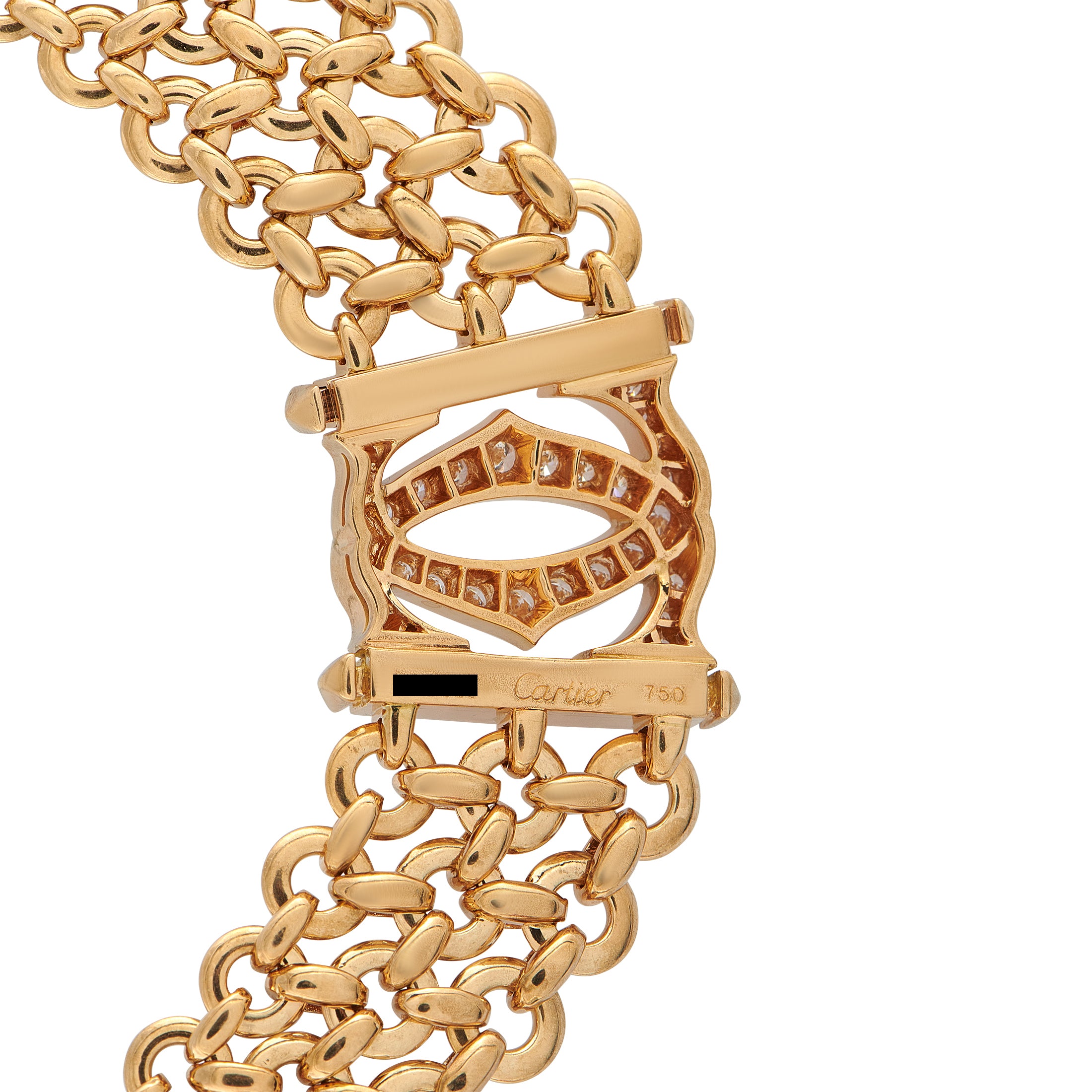 Cartier Double C Penelope 18K Yellow Gold Diamond Necklace