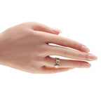 Cartier Double C 18K Rose, Yellow, and White Gold Diamond Ring