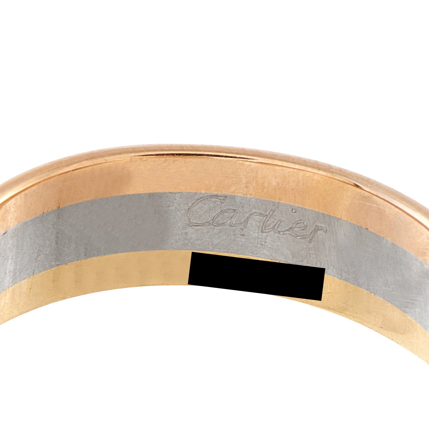 Cartier Double C 18K Rose, Yellow, and White Gold Diamond Ring