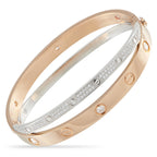 Cartier Double Love 18K Rose and White Gold Diamond Bracelet