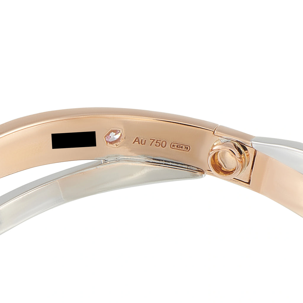 Cartier Double Love 18K Rose and White Gold Diamond Bracelet
