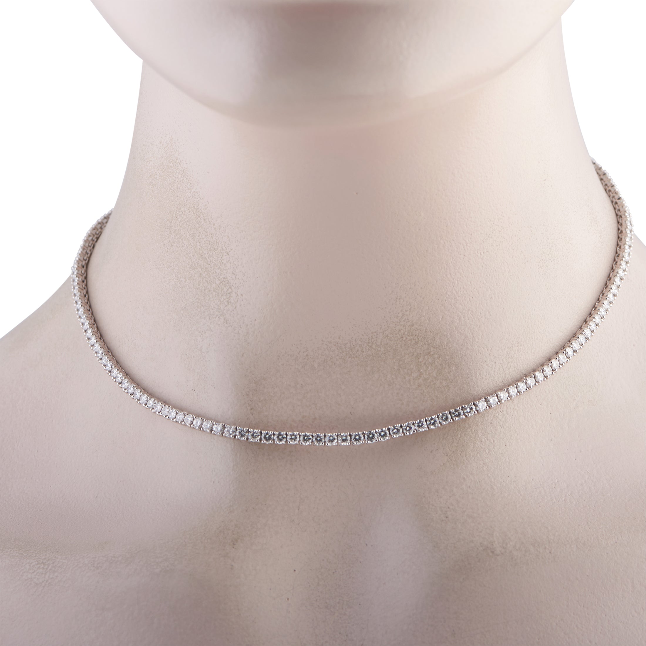 Cartier Essential Lines 18K White Gold 10.09ct Diamond Necklace
