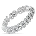 Cartier 18K white gold diamond bracelet, oval link rows with bezel-set stones