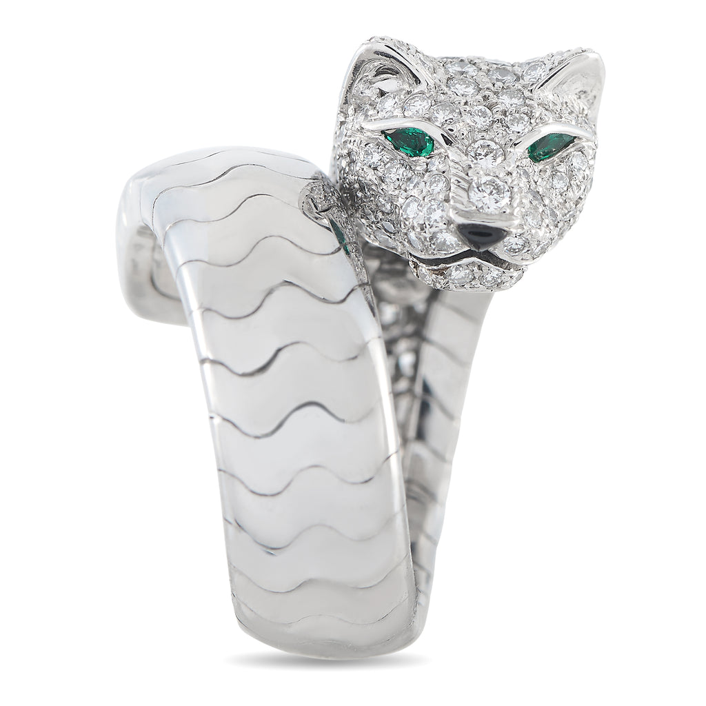 Cartier Panthere La Carda 18K White Gold Ring