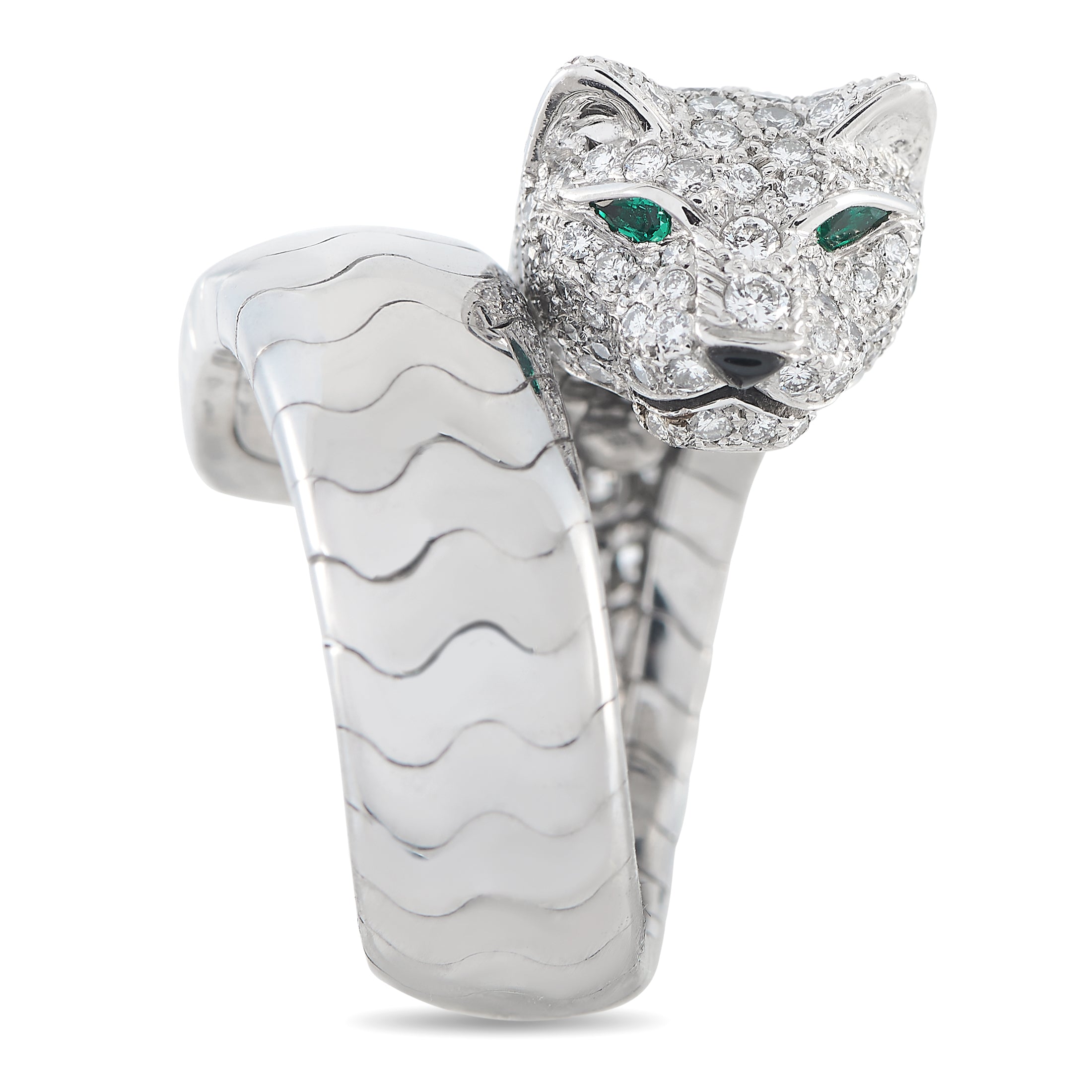 Cartier Panthere La Carda 18K White Gold Ring