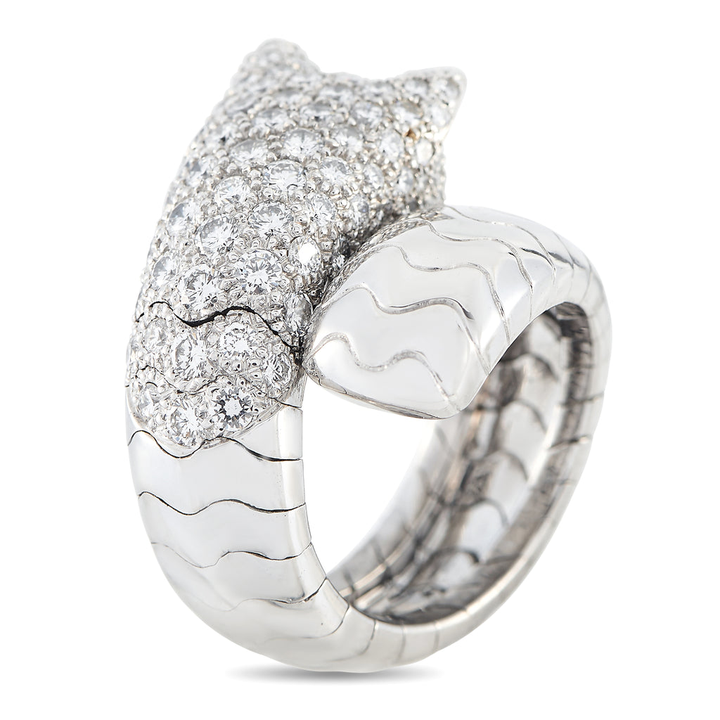 Cartier Panthere La Carda 18K White Gold Ring