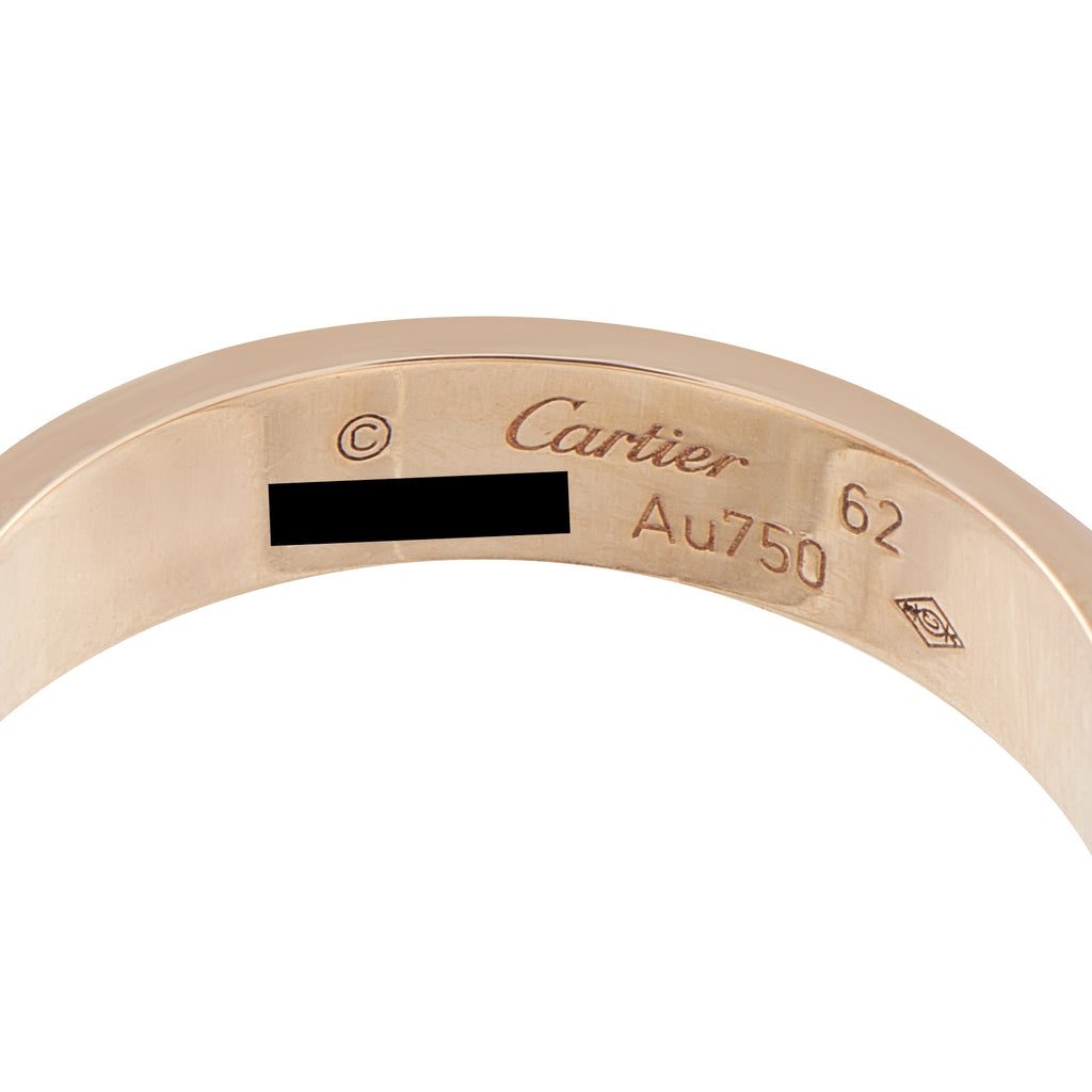 Cartier LOVE 18K Rose Gold Diamond Pave Ring