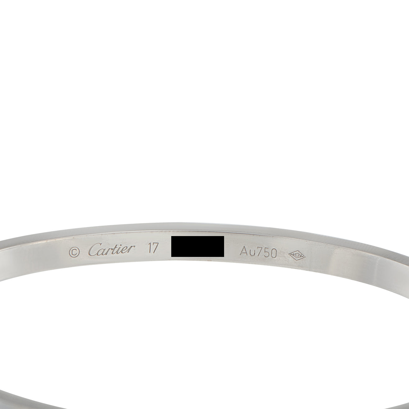 Cartier LOVE 18K White Gold 10 Diamond Bracelet