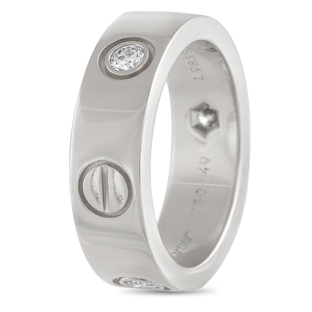 CartierLOVE 18K White Gold 3-Diamond Ring