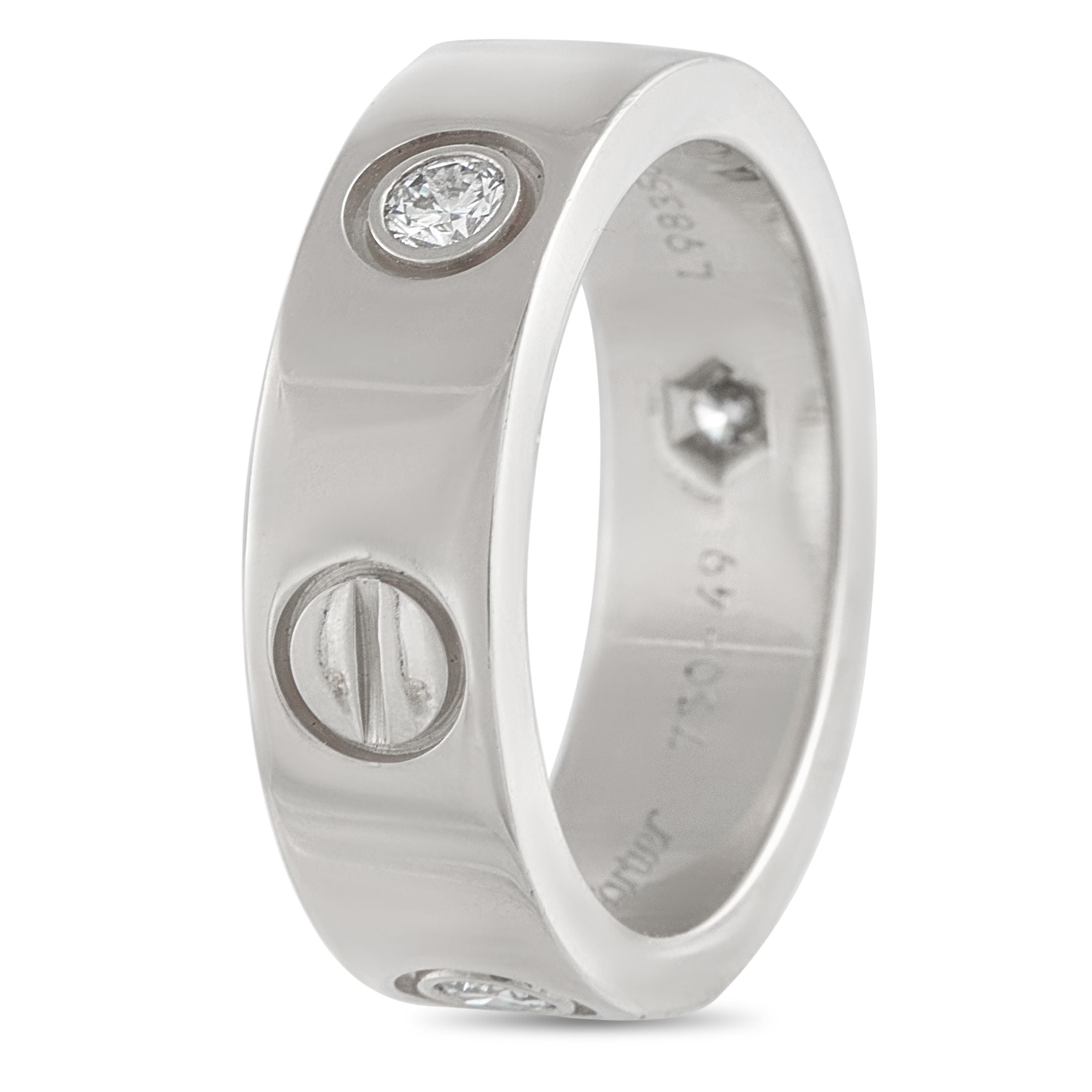 CartierLOVE 18K White Gold 3-Diamond Ring