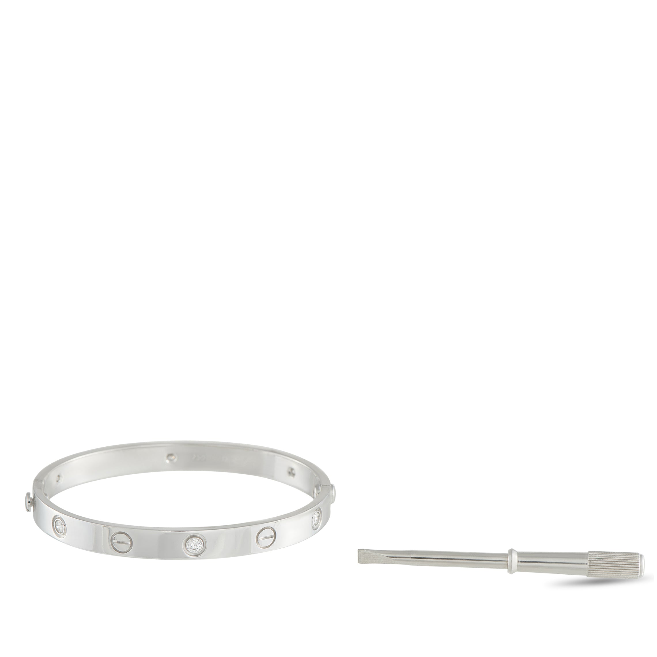 Cartier LOVE 18K White Gold 6-Diamond Bracelet