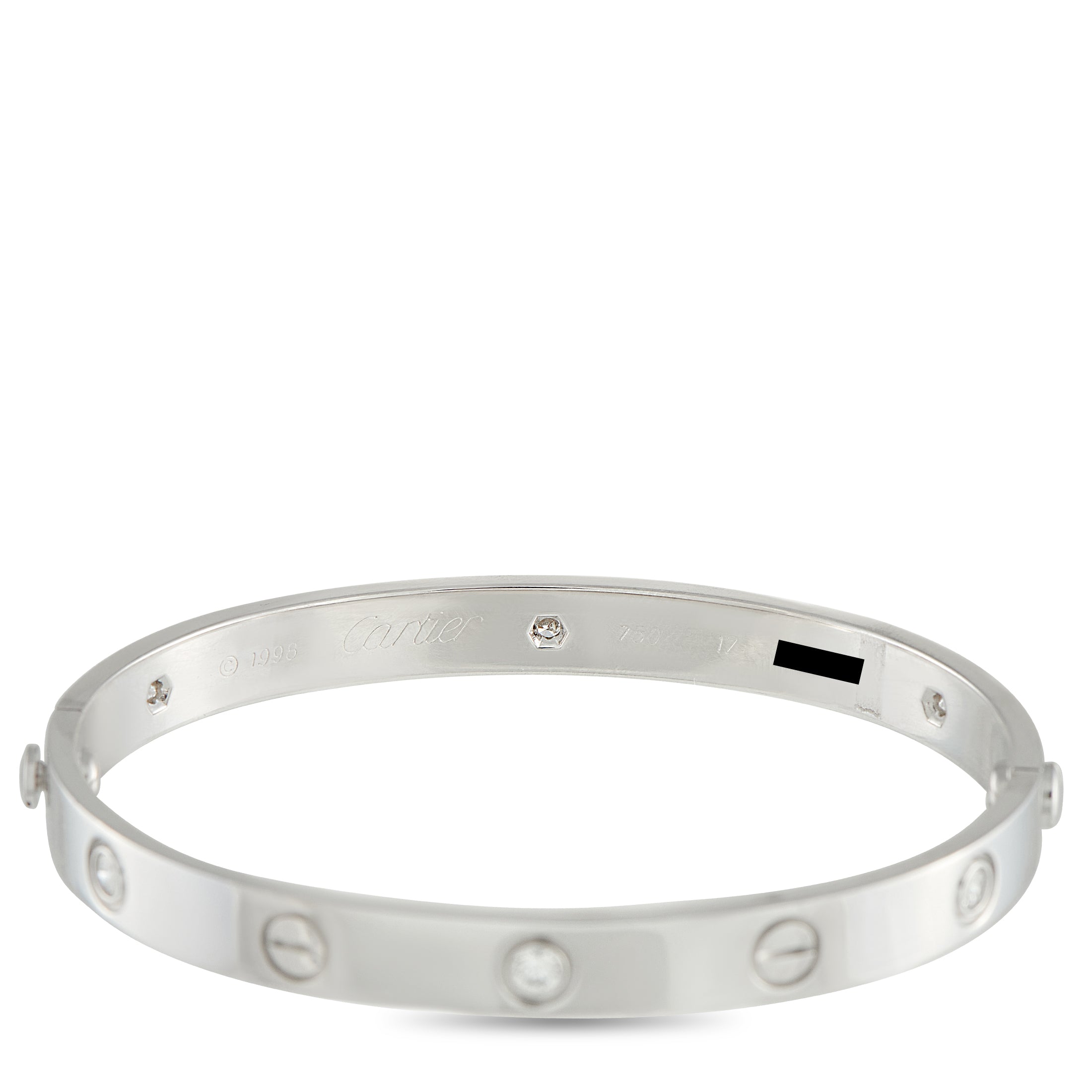 Cartier LOVE 18K White Gold 6-Diamond Bracelet