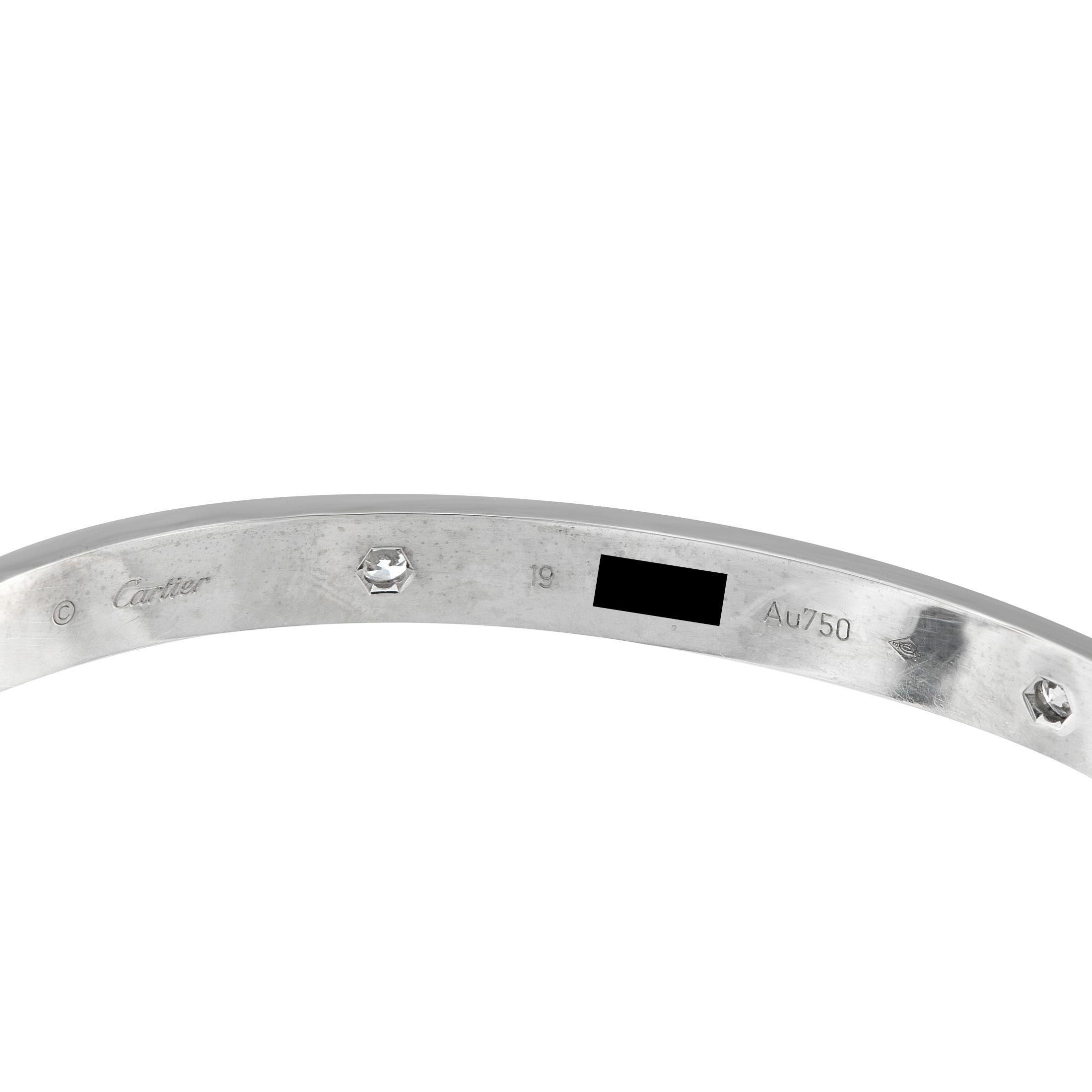 CartierLOVE 18K White Gold 4-Diamond Bracelet