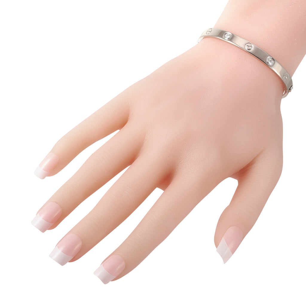 Cartier LOVE 18K White Gold 4 Diamond Bracelet