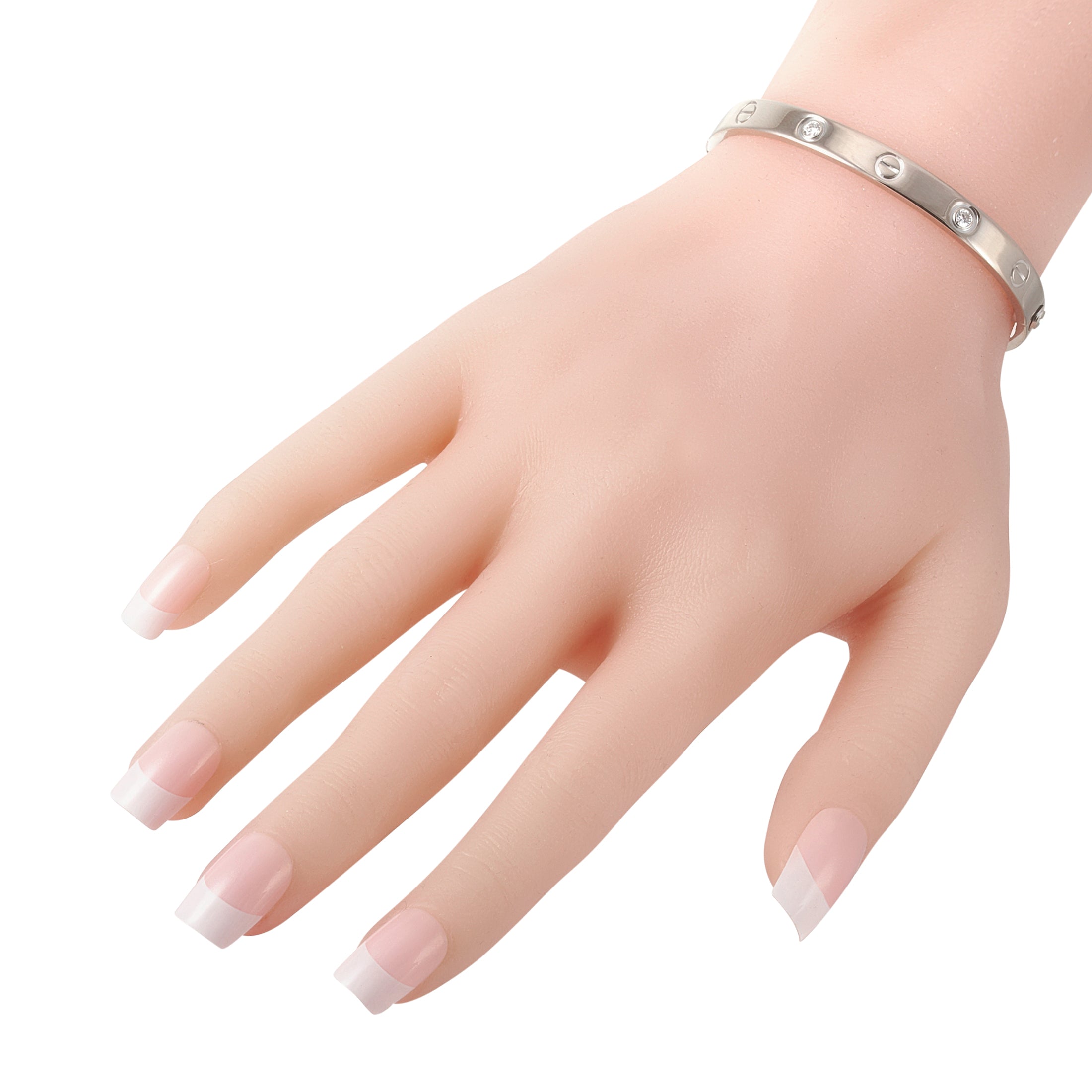 Cartier LOVE 18K White Gold 4 Diamond Bracelet