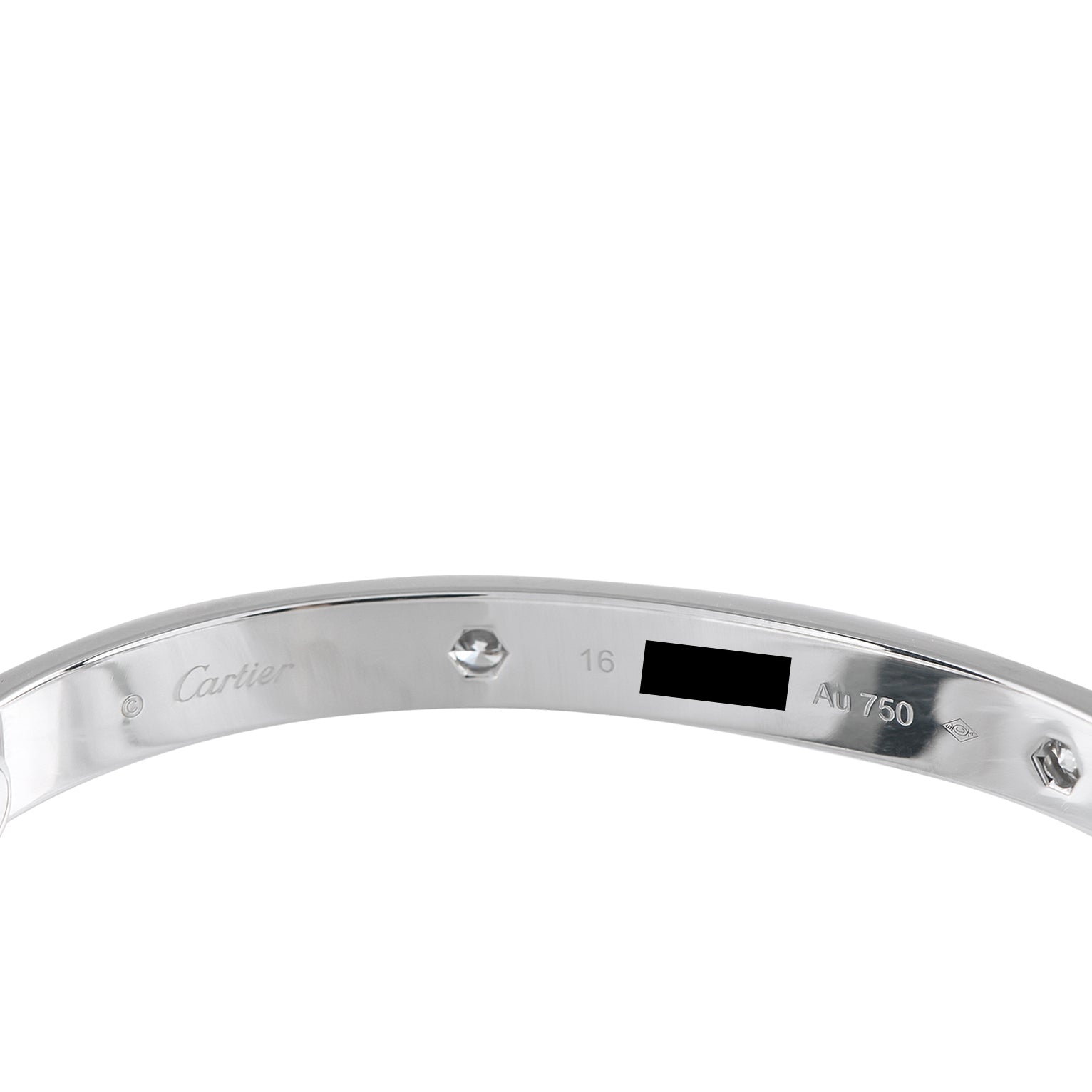 Cartier LOVE 18K White Gold 4 Diamond Bracelet