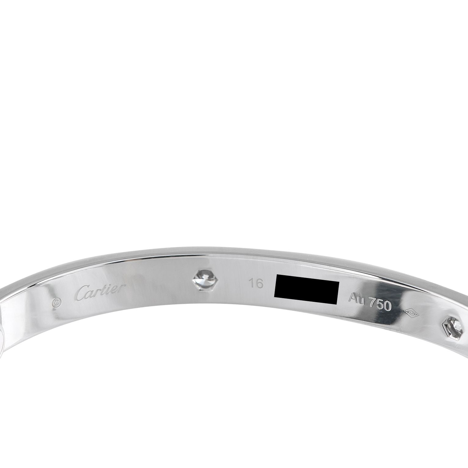 CartierLOVE 18K White Gold 4 Diamond Bracelet