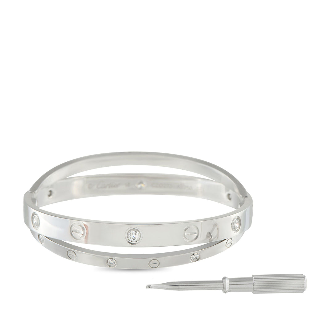 CartierLOVE 18K White Gold Diamond Bracelet
