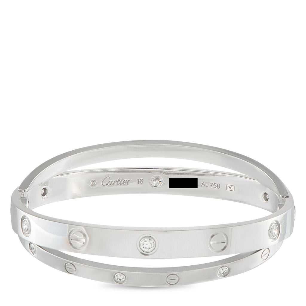CartierLOVE 18K White Gold Diamond Bracelet