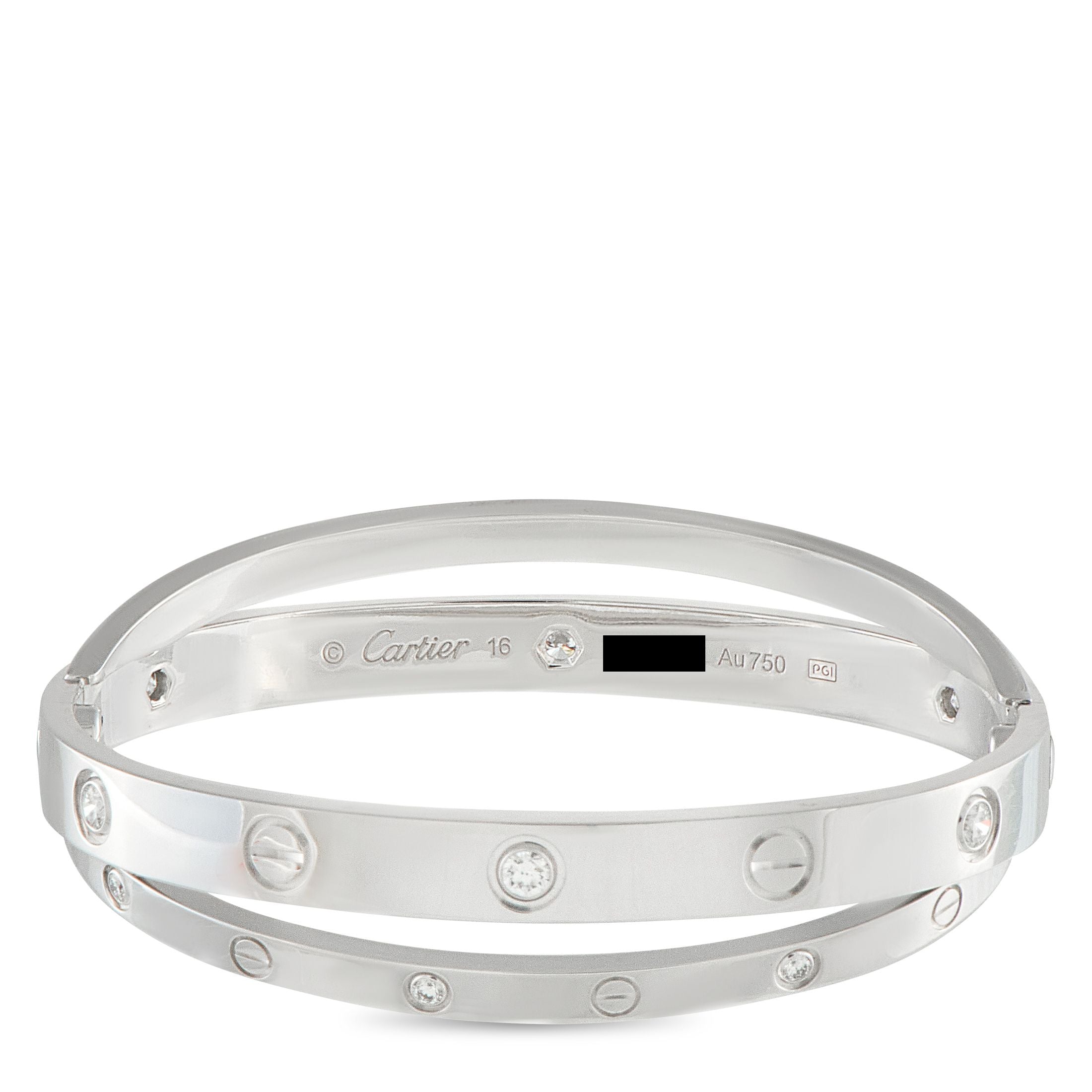 CartierLOVE 18K White Gold Diamond Bracelet