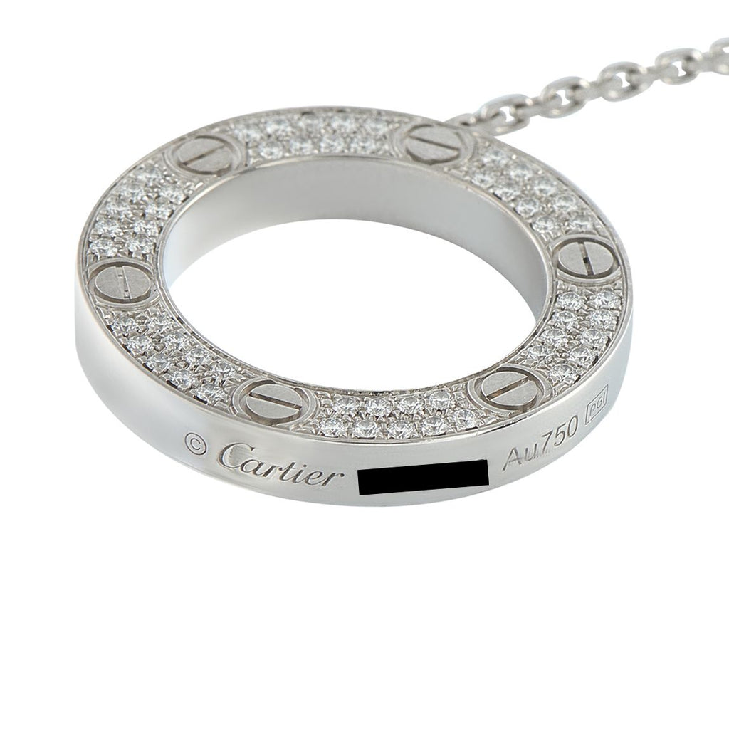 Cartier LOVE 18K White Gold Diamond Necklace