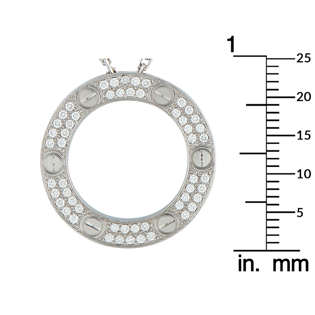 Cartier LOVE 18K White Gold Diamond Necklace