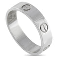 18K white gold Cartier LOVE ring with oval engraved link detail