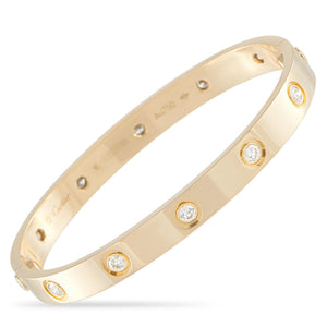 Cartier Love 18K Yellow Gold Diamond Bracelet