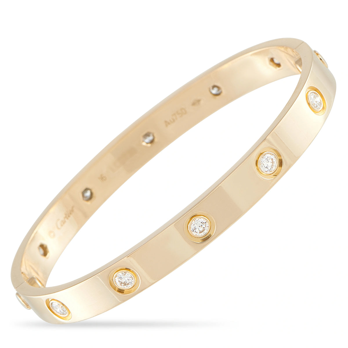 Cartier Love yellow gold bracelet with round diamond accents
