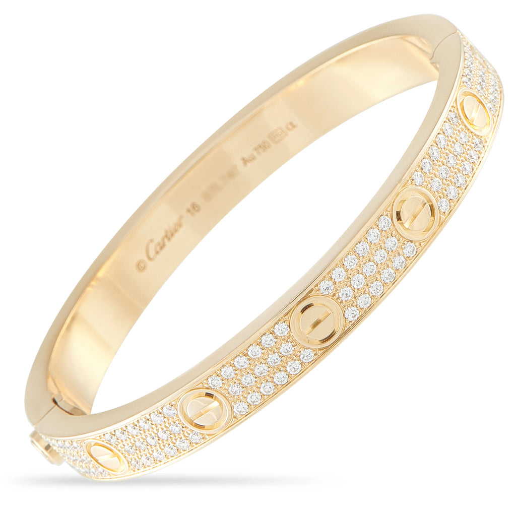Cartier Love 18K yellow gold diamond bracelet with screw motifs