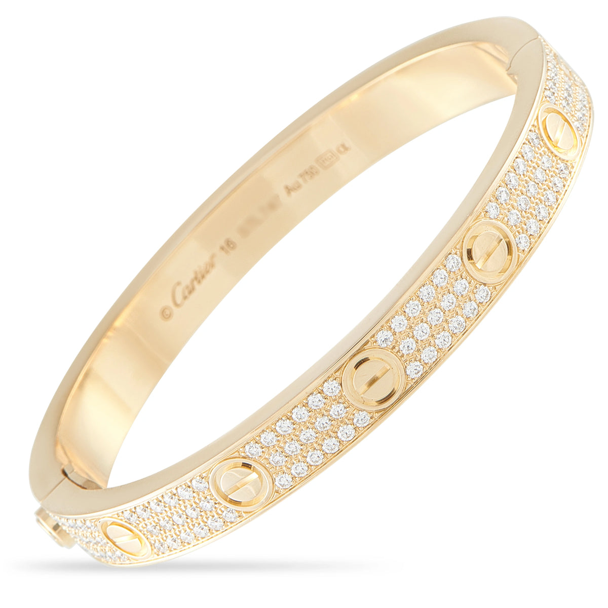 Cartier Love 18K yellow gold diamond bracelet with screw motifs