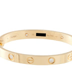 Close-up of the bracelet interior, engraved with Cartier and 750 gold markings