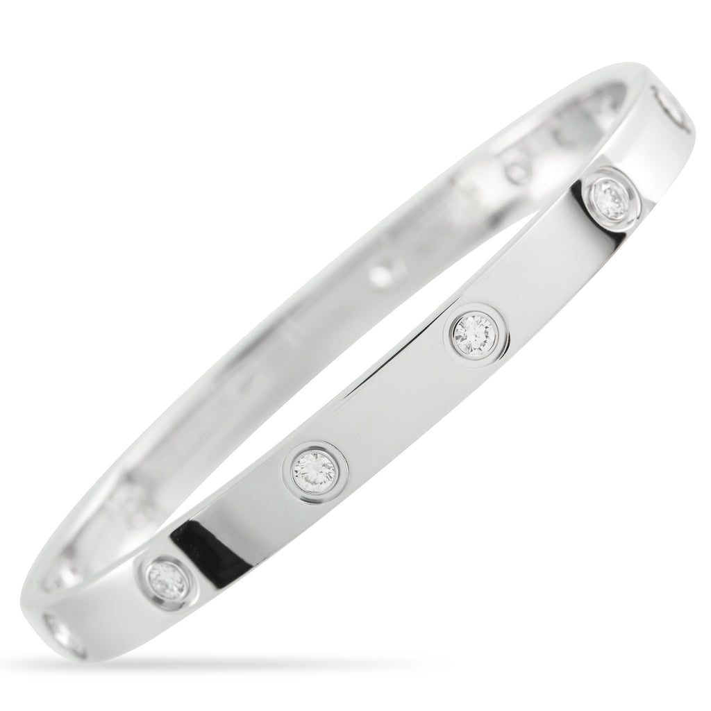 CARTIER LOVE 18K White Gold 10-Diamond Bracelet