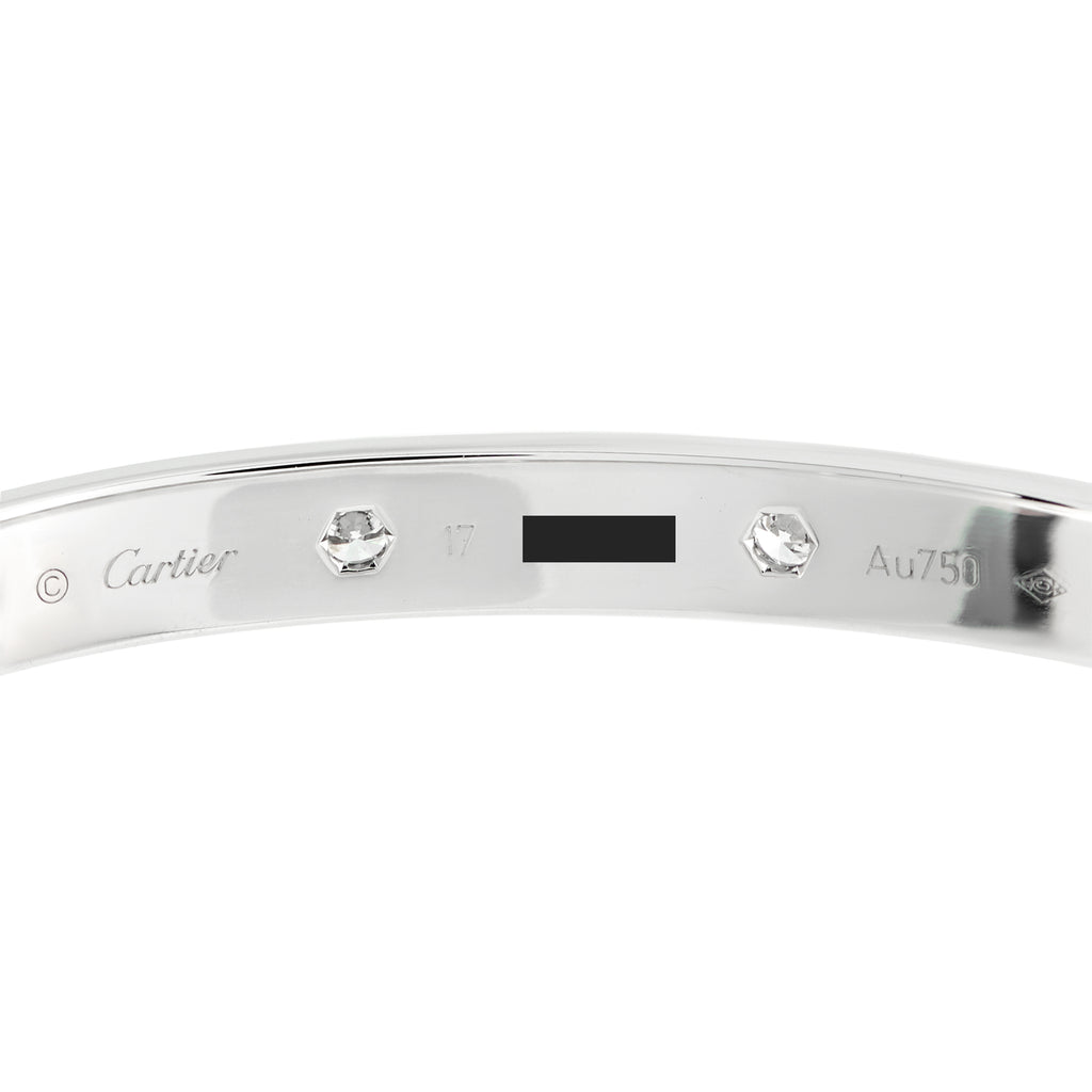 Cartier LOVE 18K White Gold 10-Diamond Bracelet