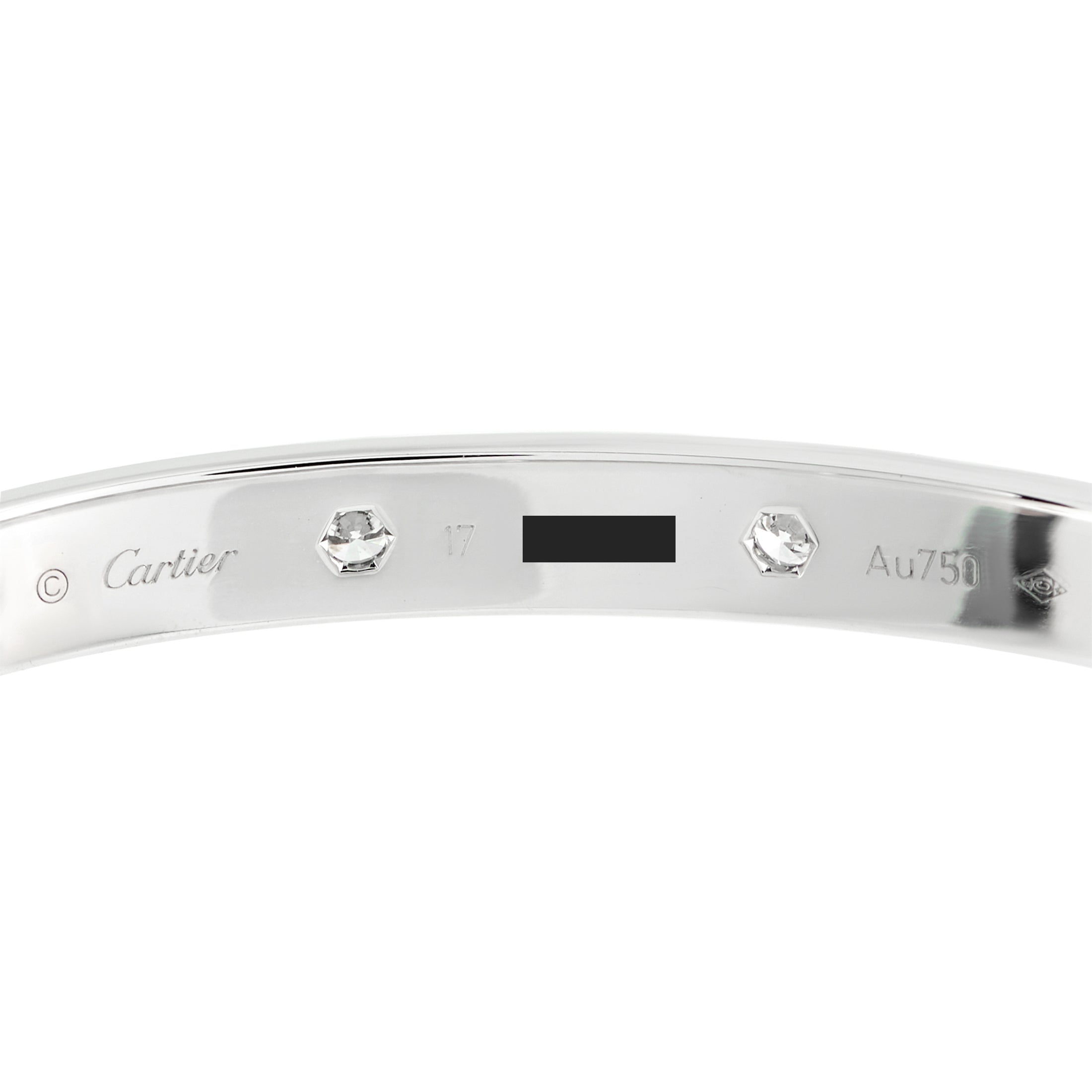 Cartier LOVE 18K White Gold 10-Diamond Bracelet