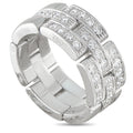 Cartier Maillon Panthère white gold diamond ring with interlocking link bands
