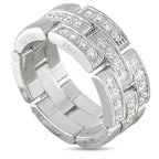 Cartier Maillon Panthère white gold diamond ring with interlocking link bands
