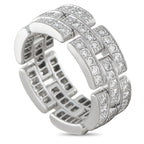 Cartier Maillon Panthère white gold diamond ring with linked openwork band