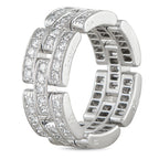 Cartier white gold diamond ring with interlocking pavé links