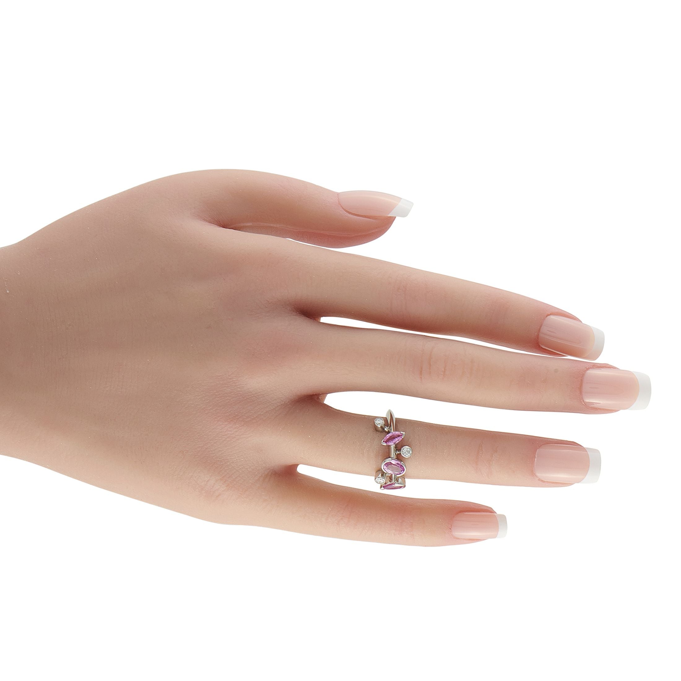 Cartier Meli Melo Platinum Diamond and Pink Sapphire Ring