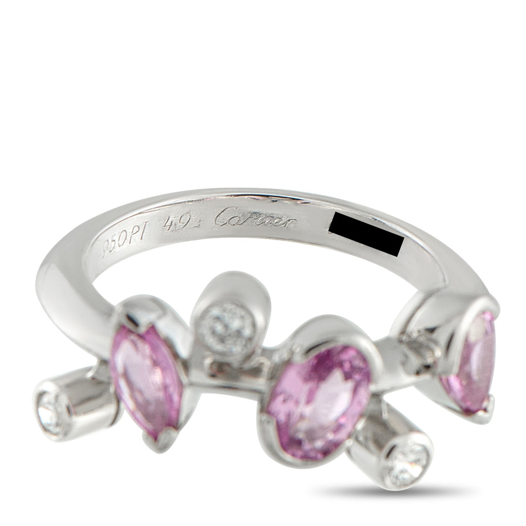 Cartier Meli Melo Platinum Diamond and Pink Sapphire Ring