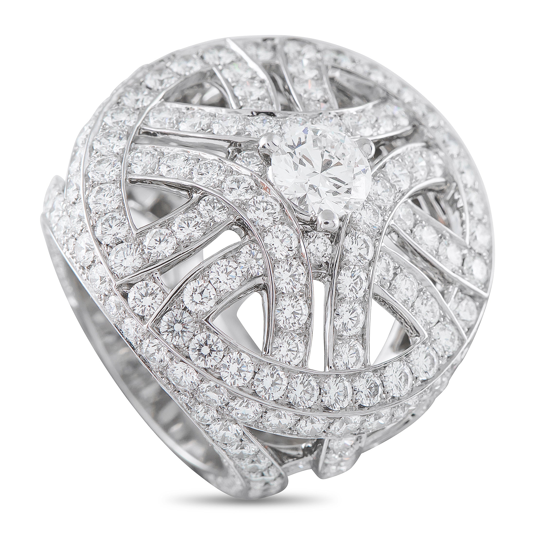 CARTIER Nouvelle 18K White Gold 7.68ct Diamond Ring