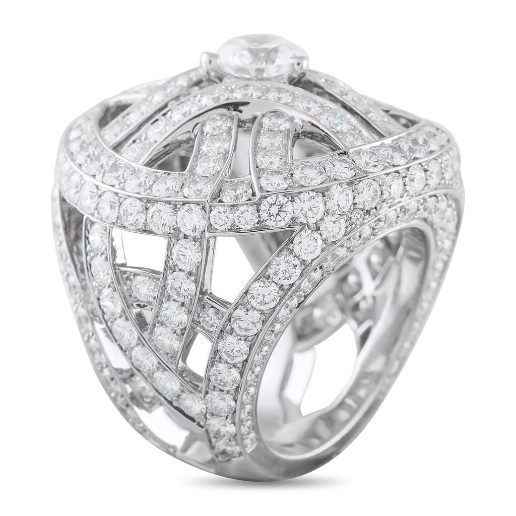 Cartier Nouvelle 18K White Gold 7.68ct Diamond Ring