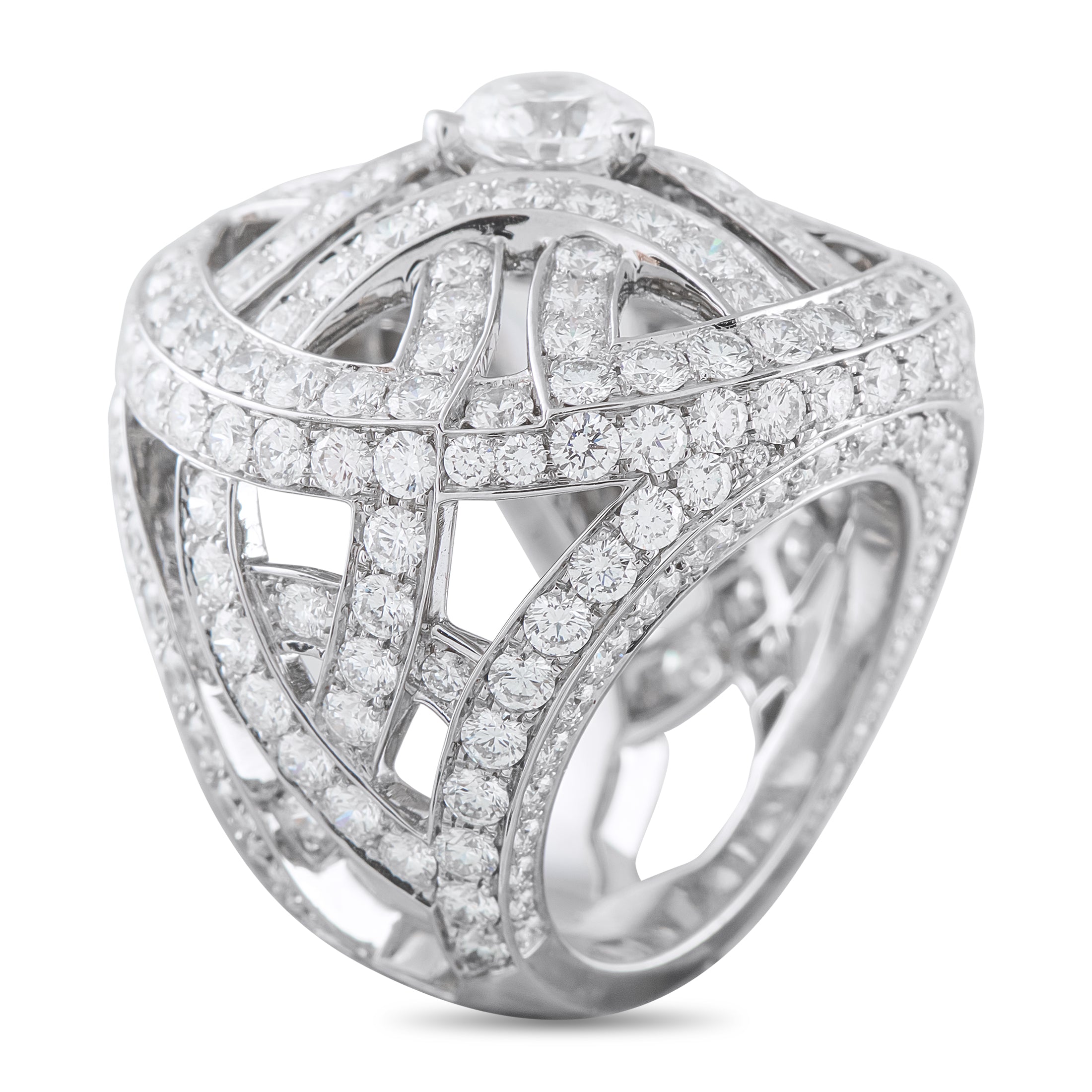 Cartier Nouvelle 18K White Gold 7.68ct Diamond Ring