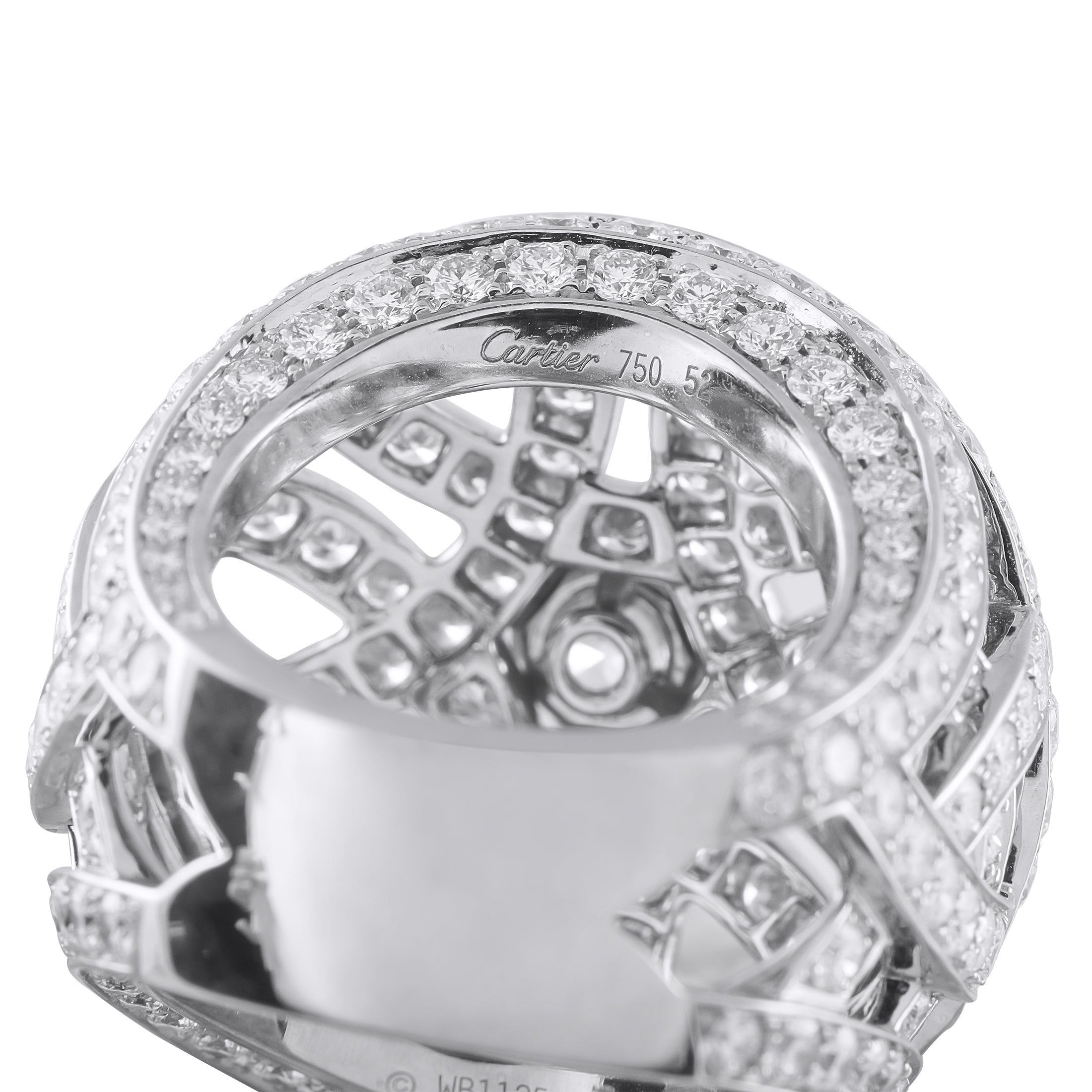 Cartier Nouvelle 18K White Gold 7.68ct Diamond Ring