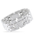 Cartier white gold diamond bracelet with rectangular links and central stone rows