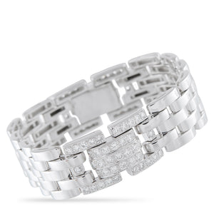Cartier Panthere 18K White Gold 4.25ct Diamond Bracelet