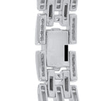 Cartier white gold bracelet with geometric diamond-set links, close-up view
