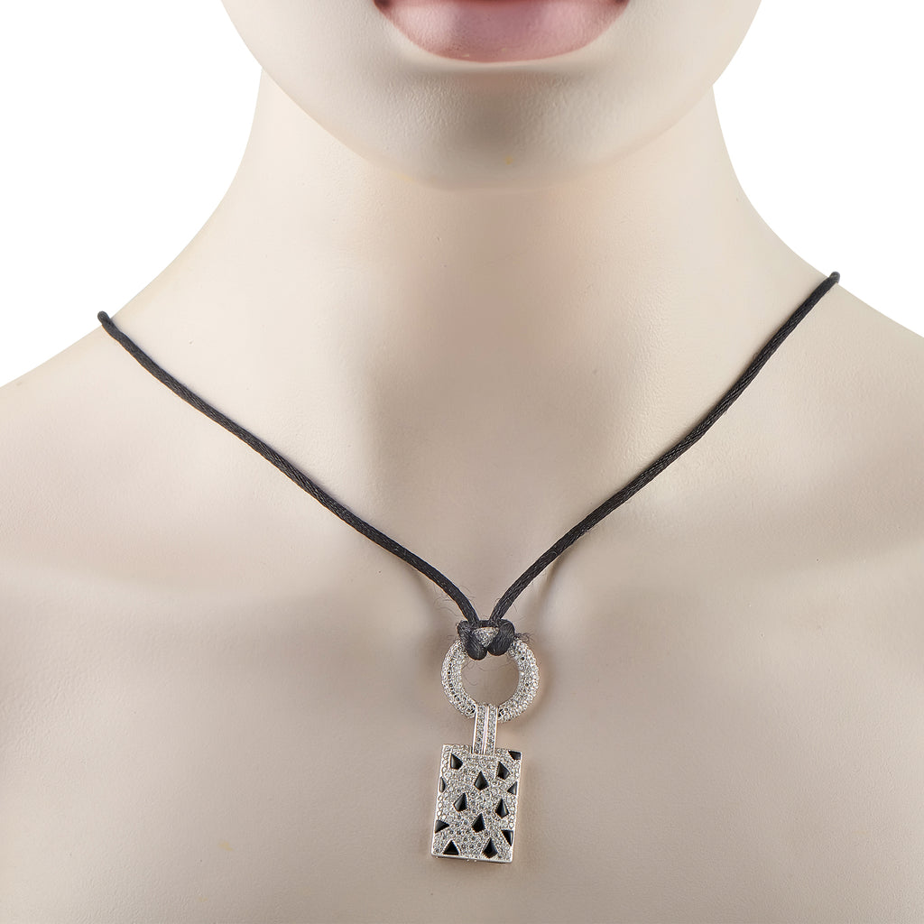 Cartier Panthere 18K White Gold 2.82ct Diamond Pendant